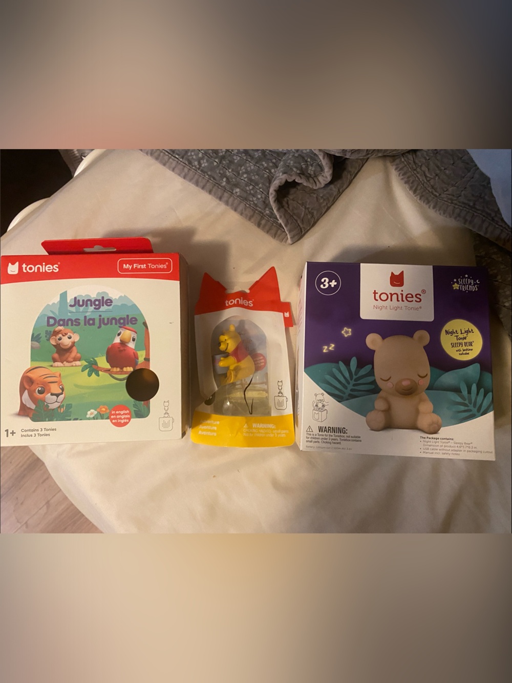 Tonies Audio Bundle - Winnie the Pooh, light up story time bear, jungle box set